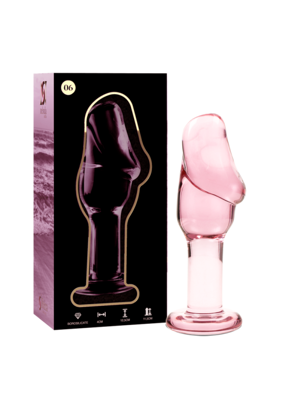 NEBULA SERIES BY IBIZA - MODELLO 6 PLUG ANALE VETRO BOROSILICATO ROSA 