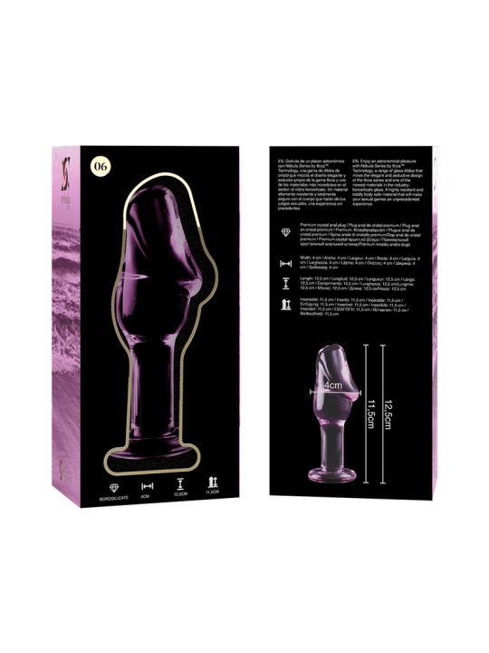NEBULA SERIES BY IBIZA - MODELO 6 PLUG CRISTAL ROSA 12.5 CM -O- 4 CM