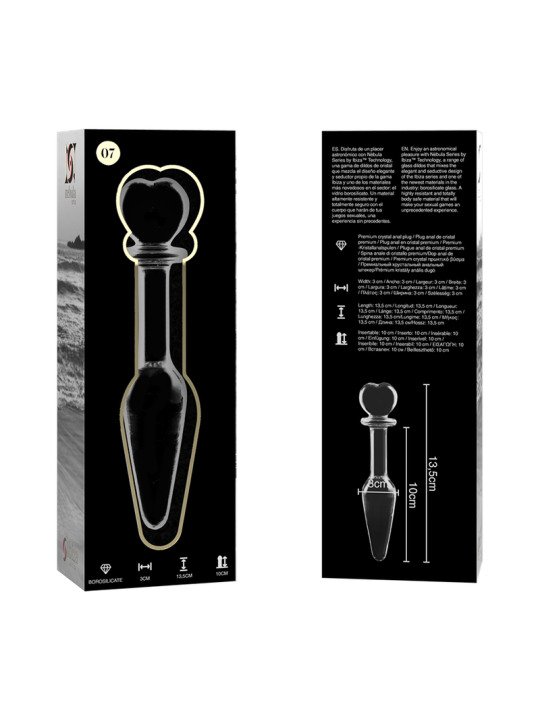 NEBULA SERIES BY IBIZA - MODEL 7 ANAL PLUG BOROSILICATE GLASS CLEAR 13