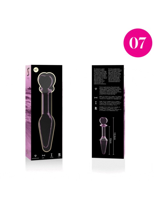 NEBULA SERIES BY IBIZA - MODEL 7 ANAL PLUG BOROSILICATE GLASS PINK 13.