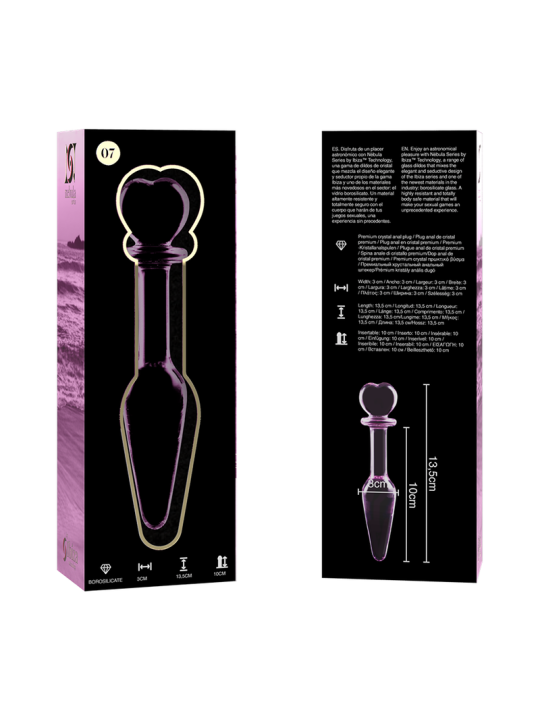 NEBULA SERIES BY IBIZA - MODEL 7 ANAL PLUG BOROSILICATE GLASS PINK 13.