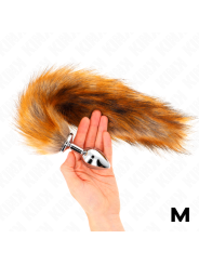 KINK - PLUG ANALE MISURA M 8 X 3,5 CM CON CODA SINTETICA 40 CM MARRONE