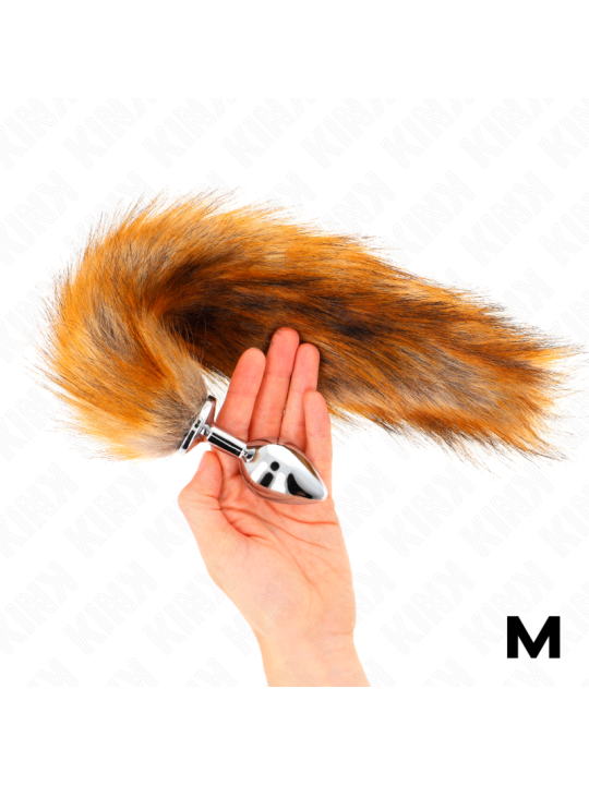 KINK - ANAAL PLUG MAAT M 8 X 3,5 CM MET SYNTHETISCHE STAART 40 CM BRUI
