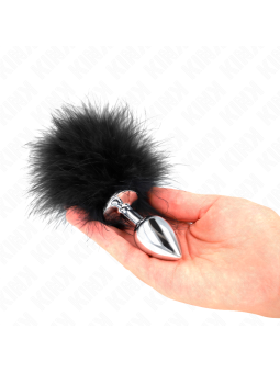 KINK - PLUG ANAL 11 x 7 CM ACERO INOXIDABLE CON PLUMA 11 CM