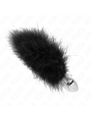 KINK - PLUG ANAL EN ACIER INOXYDABLE 11 x 7 CM AVEC PLUME 11 CM