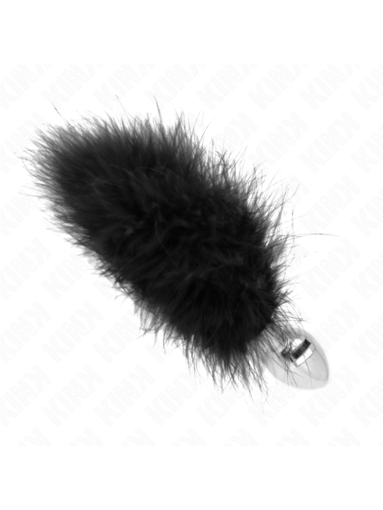 KINK - STAINLESS STEEL ANAL PLUG 11 x 7 CM WITH FEATHER 11 CM