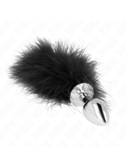 KINK - PLUG ANAL EN ACIER INOXYDABLE 11 x 7 CM AVEC PLUME 11 CM