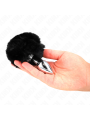 KINK - PLUG 7 x 3 CM DE ACERO INOXIDABLE CON COLA DE CONEJO PIEL SINTÉ