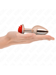 KINK - ROSA GOLDENER ANALSTECKER MIT ROTER ROSE L
