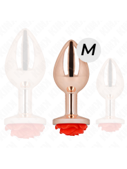 KINK - PLUG ANALE IN ORO ROSA CON ROSA ROSSA M