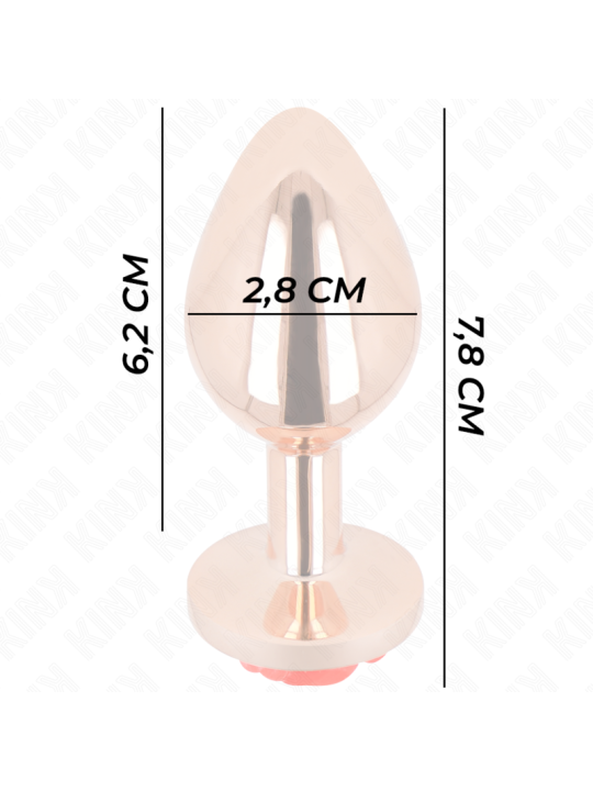 KINK - PLUG ANALE IN ORO ROSA CON ROSA ROSSA S