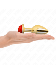 KINK - PLUG ANAL DORADO ROSA ROJA TALLA L