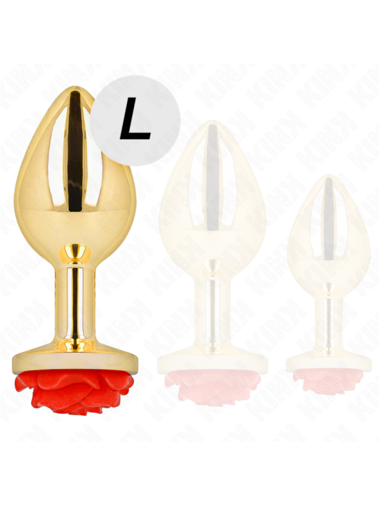 KINK - PLUG ANAL GOLD ROSE RED SIZE L