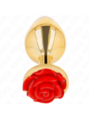 KINK - PLUG ANAL OURO ROSA VERMELHO TAMANHO L
