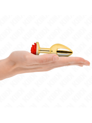 KINK - PLUG ANAL OURO ROSA VERMELHO TAMANHO M