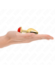KINK - PLUG ANAL DORADO ROSA ROJA TALLA S