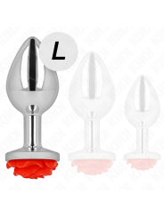 KINK - PLUG ANAL ROSA VERMELHO TAMANHO L