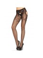 LEG AVENUE - CALCINHA EM REDE BORDADA PRETA ELEGANTE