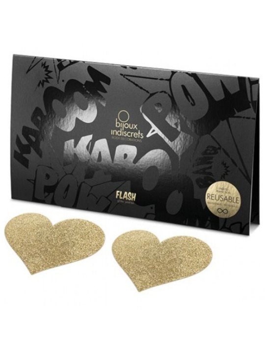 BIJOUX INDISCRETS - PEZONERAS FLASH CORAZÃN DORADO
