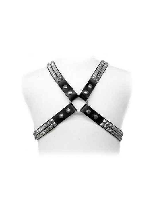 LEATHER BODY - PYRAMID STUD HARNESS