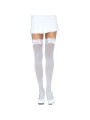 LEG AVENUE - MEDIAS NYLON BLANCO Y LAZO BLANCO