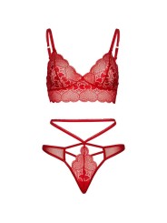LEG AVENUE - ENSEMBLE 2 PIÈCES BRALETTE ET STRING DENTELLE M/L