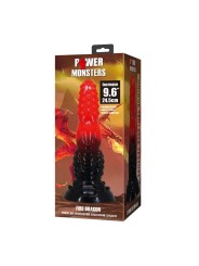 POWER MONSTERS - GODEMICHÉ FANTAISIE DRAGON DE FEU AVEC VENTOUSE 24,5 