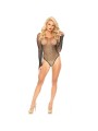 LEG AVENUE - ZWARTE GEKRISTALISEERDE BODYSUIT MET LANGE MOUWEN