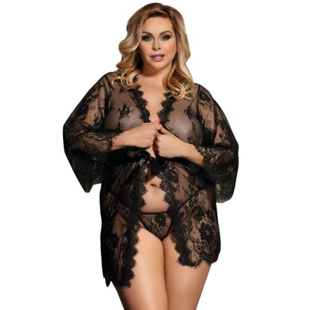SUBBLIME - PLUS SIZE KANTEN JAS MET BELMOUWEN