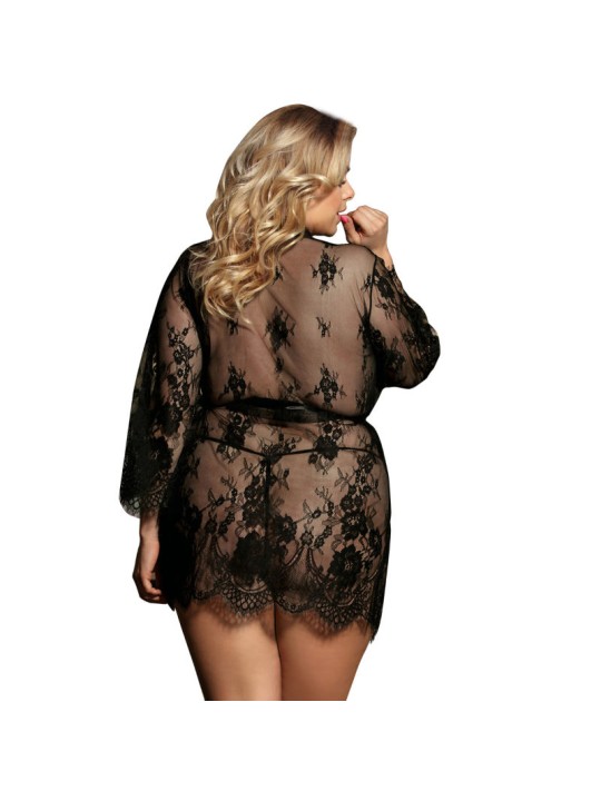 SUBBLIME - QUEEN PLUS LACE PEIGNOIR FLARED SLEEVES