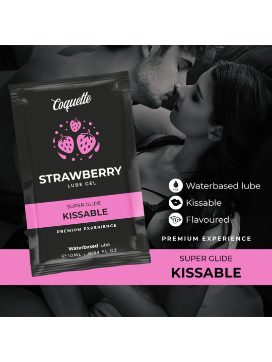COQUETTE CHIC DESIRE - LUBRIFICANTE BEIJVEL BASE DE GUA DE MORANGO 10 