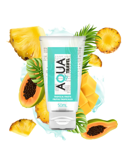 AQUA TRAVEL - LUBRIFICANTE AQUA TRAVEL BASE DE ÁGUA FRUTAS TROPICAIS -