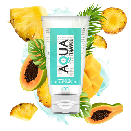 AQUA TRAVEL - LUBRIFICANTE AQUA TRAVEL BASE DE ÁGUA FRUTAS TROPICAIS -