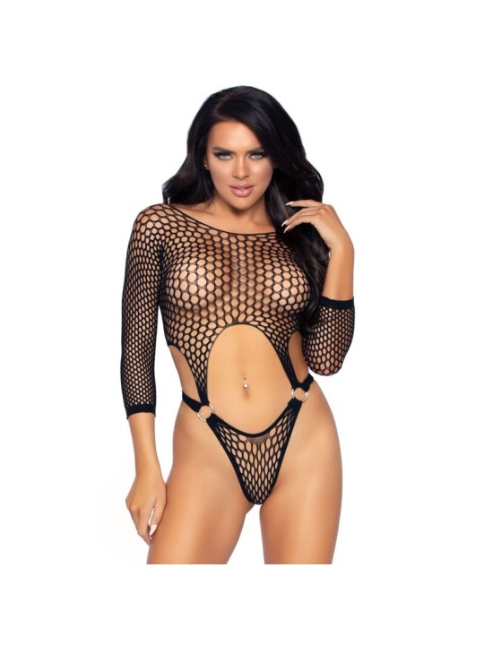 LEG AVENUE - TOP BODY AVEC THONG DOS TAILLE UNIQUE - NOIR