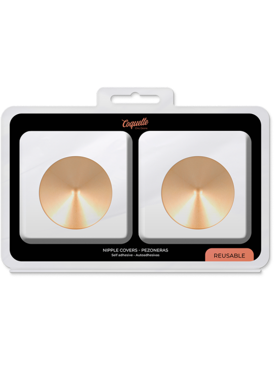 COQUETTE CHIC DESIRE - METALEN TEPELBEKLEDERS MET GOUDEN CIRKELS