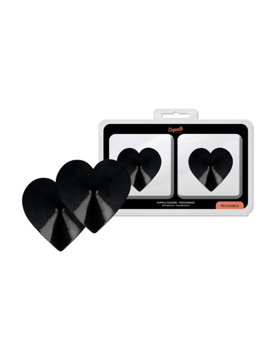 COQUETTE CHIC DESIRE - NIPPELABDECKUNGEN MIT SCHWARZEN HERZEN