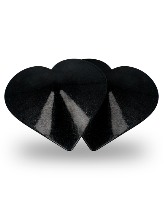 COQUETTE CHIC DESIRE - NIPPELABDECKUNGEN MIT SCHWARZEN HERZEN