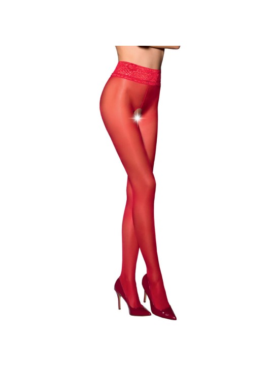 PASSION - TIOPEN 008 ROTE STRUMPFHOSE 1/2 30 DEN
