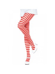 LEG AVENUE - COLLANTS RAYURES BLANC/ROUGE