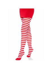 LEG AVENUE - COLLANTS RAYURES BLANC/ROUGE