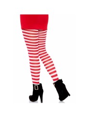 LEG AVENUE - COLLANTS RAYURES BLANC/ROUGE