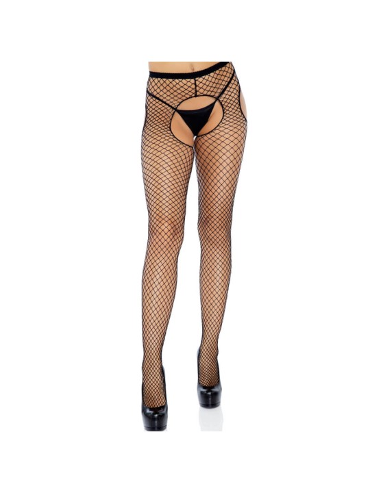 LEG AVENUE - MEDIAS DE RED CROTCHLESS NEGRO
