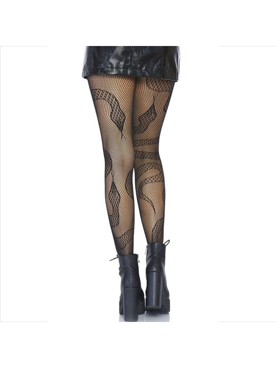 LEG AVENUE - STOCKINGS NET SNAKES BLACK