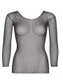 LEG AVENUE - T-SHIRT A RETE MANICHE LUNGHE NERA
