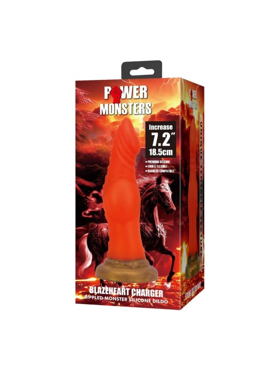 POWER MONSTERS - BLAZEHEART CHARGER FANTASY DILDO DE SILICONE 18,5 CM 