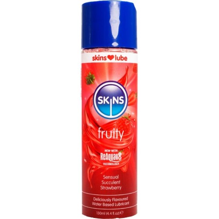SKINS - LUBRIFICANTE À BASE DE ÁGUA COM SABOR FRUTADO DE MORANGO 130 M