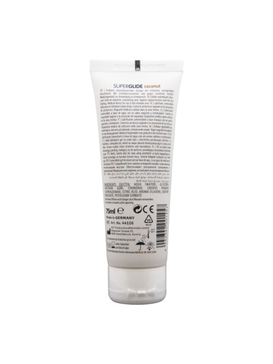 HOT - SUPERGLIDE ESSBARES GLEITMITTEL AUF WASSERBASIS, KOKOSNUSS, 75 M