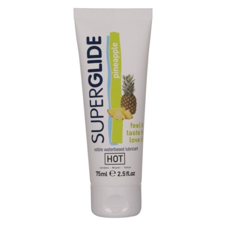 HOT - SUPERGLIDE EETBAAR GLIJMIDDEL OP WATERBASIS MET ANANASGEUR 75 ML