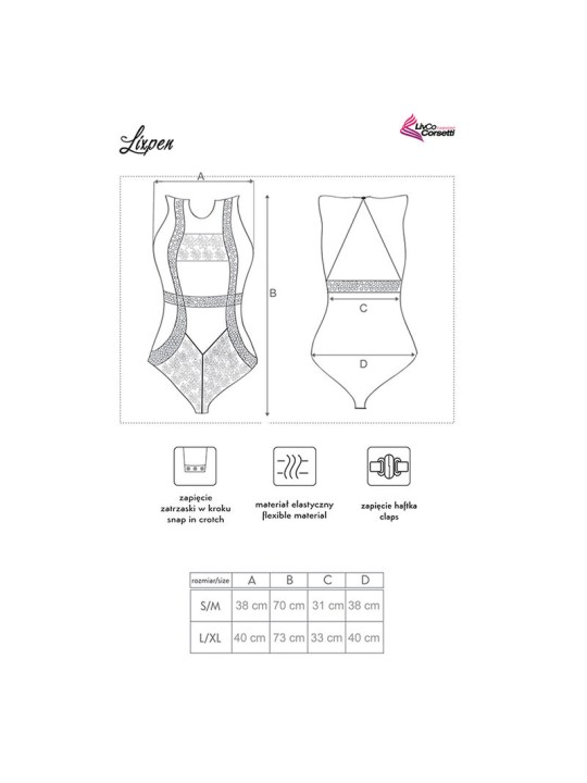 LIVCO CORSETTI FASHION - LIXPEN LC 90612 CORPS NOIR L/XL
