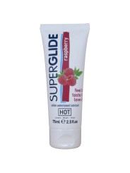 HOT - SUPERGLIDE EDIBLE LUBRICANT WATERBASED RASPBERRY 75 ML